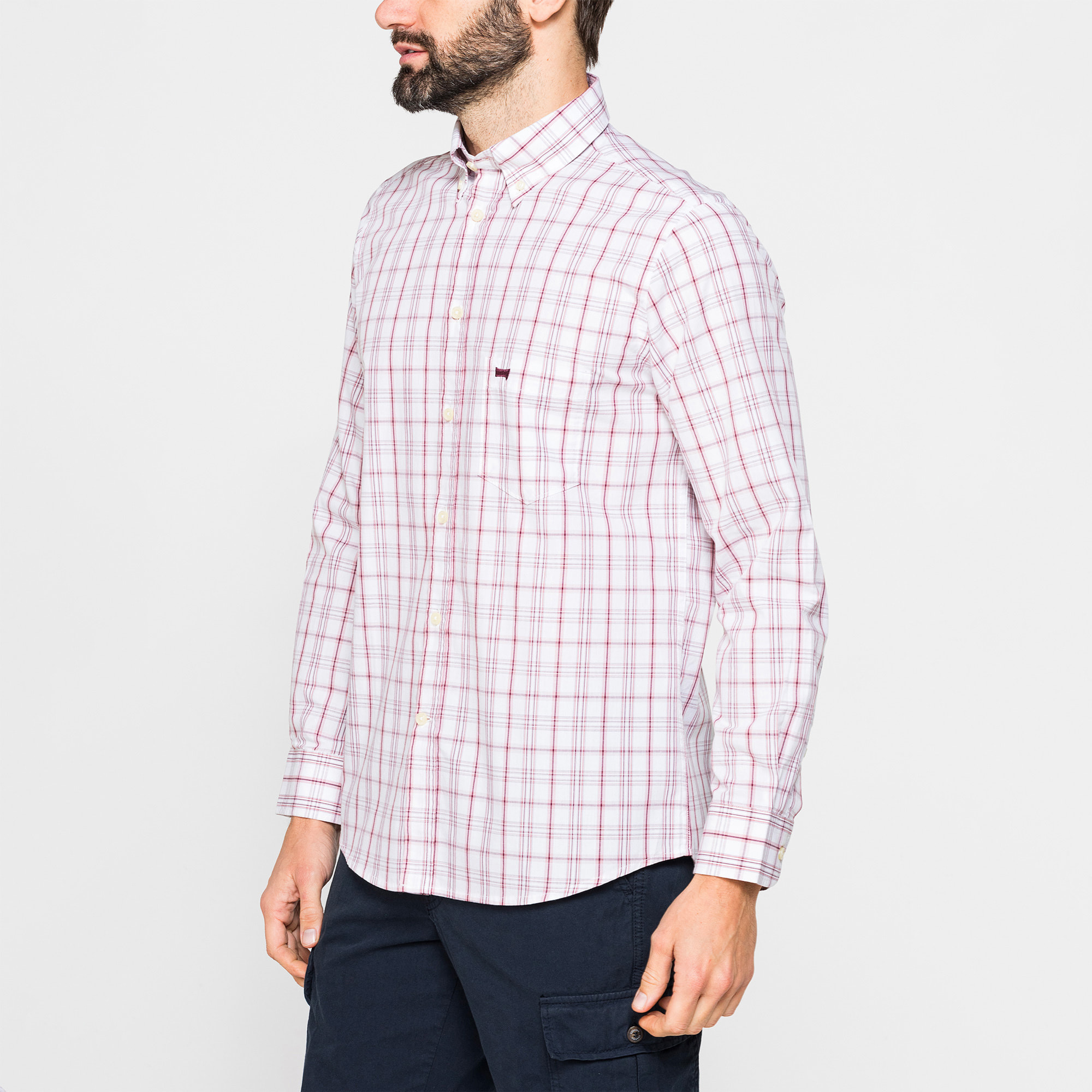 CAMICIA BUTTON-DOWN CON MANICA LUNGA E TASCHINO