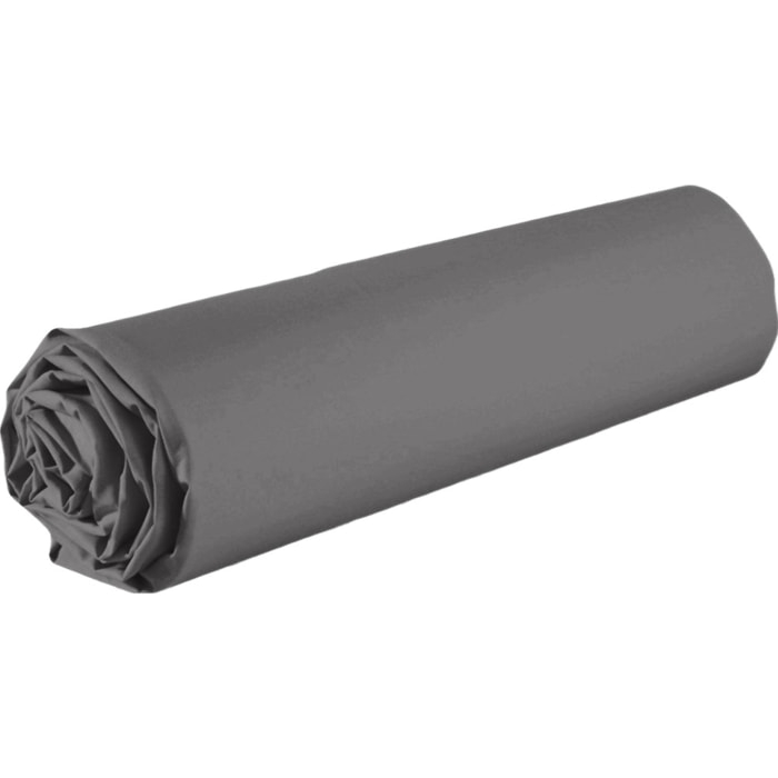 Drap housse coton anthracite