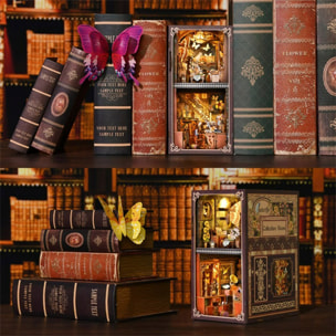 Colección de Mariposas. Book Nook de madera, diseño 3D realista con gran detalle, cubierta y luces led.