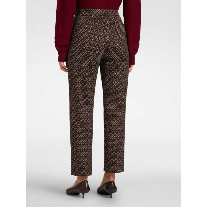 Elena Mirò - Pantaloni dritti jacquard - Marrone