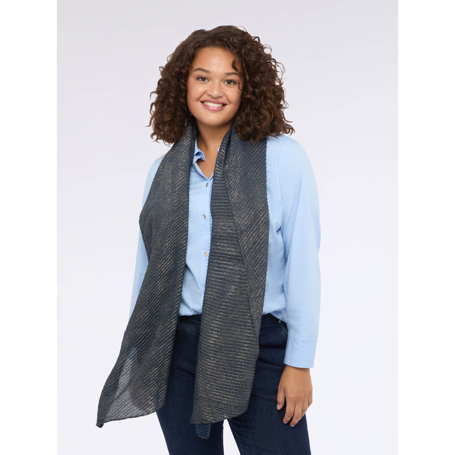 Fiorella Rubino - Stola scintillante con punti luce - Oro