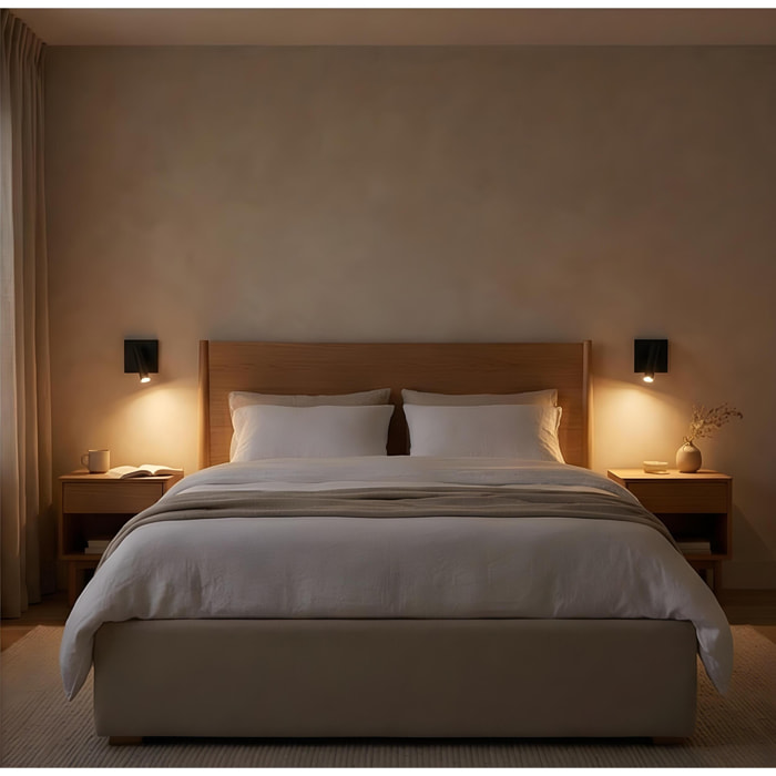 LEDS C4 Luz de lectura gamma mix&match square led 2.2w 2700k gris urbano 137lm