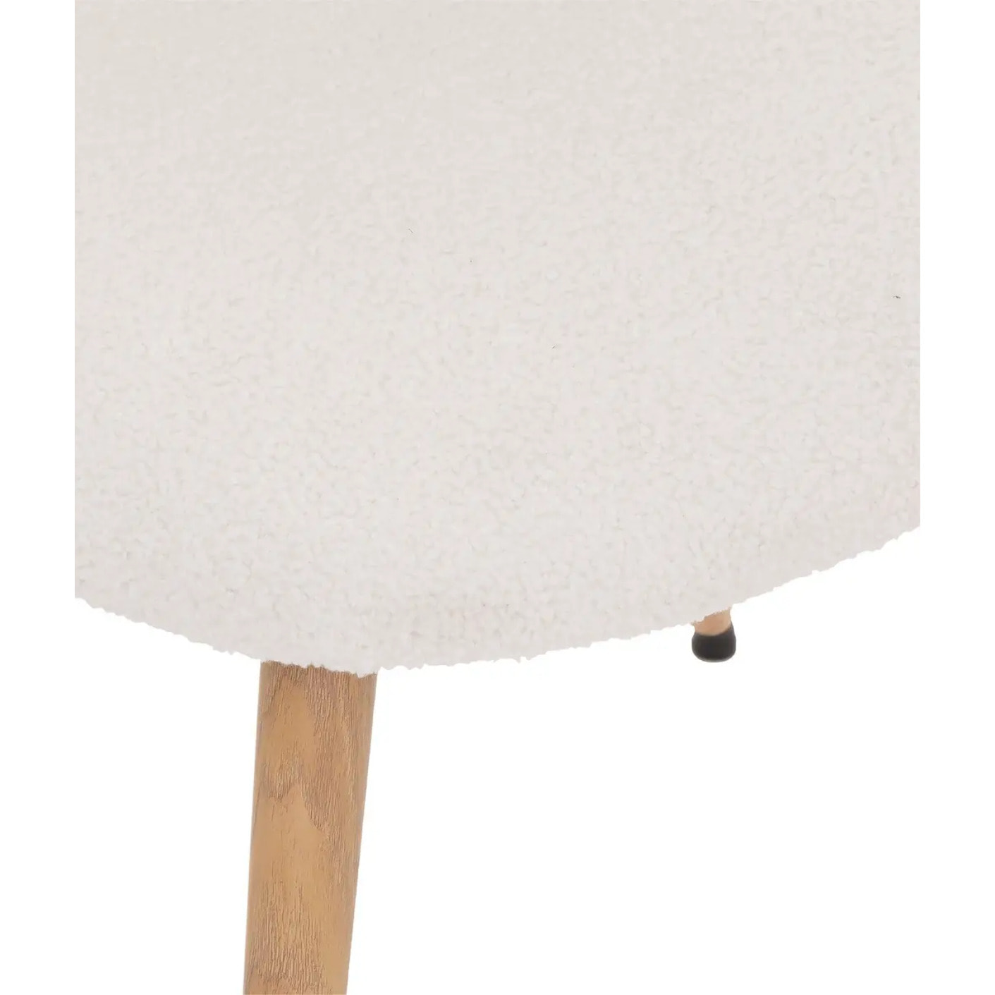 Chaise "Slano" - bouclette - pieds imitation hêtre - blanc