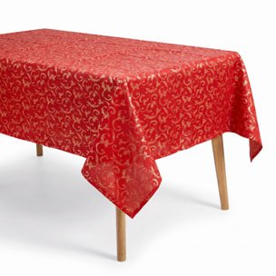 Tovaglia jacquard lurex in poliestere - ROSSO/ORO