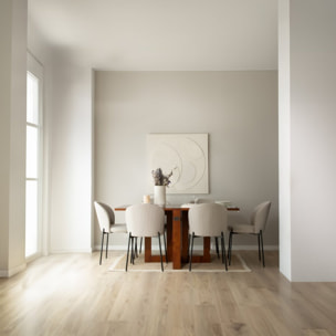 Table à manger pliante Tan -bois massif de mindi et placage naturel de mindi-couleur teck 160 x 78 x 90 cm