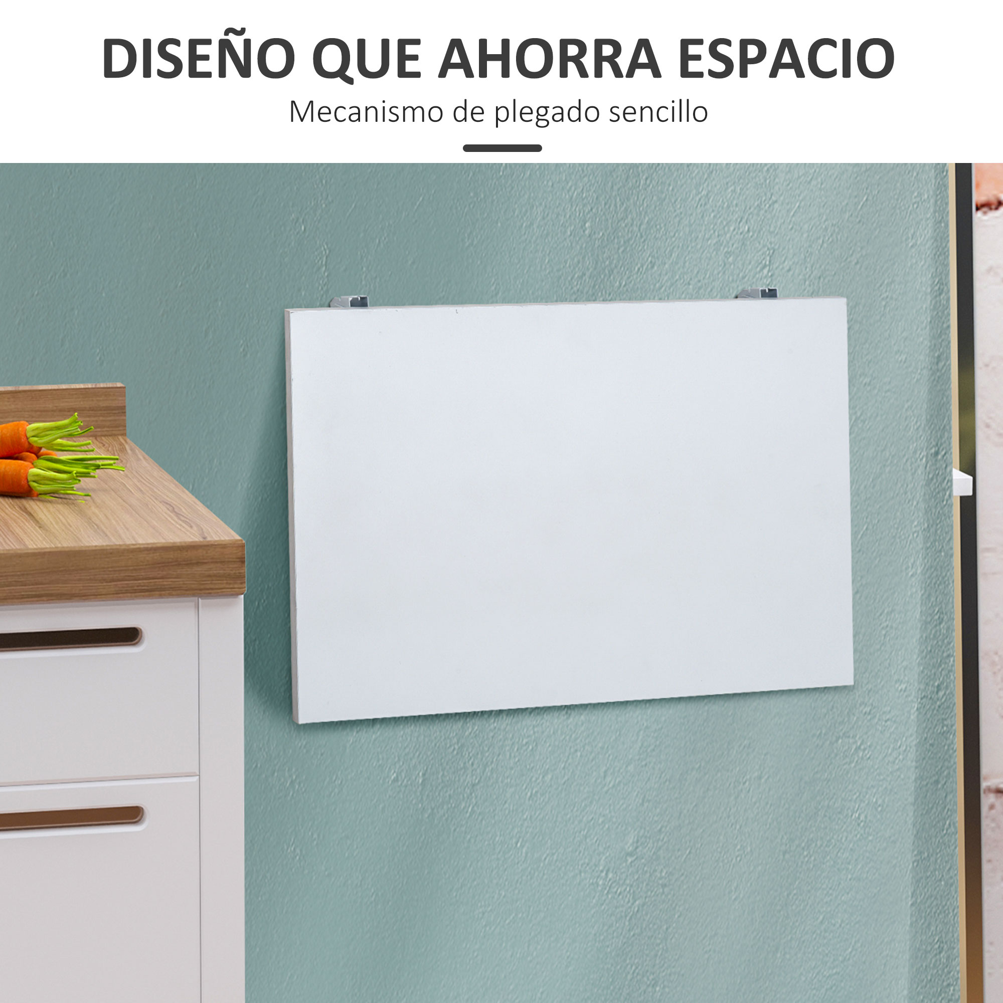 Mesa Plegable de Pared para Cocina y Comedor 60x40x20cm Mesa Auxiliar