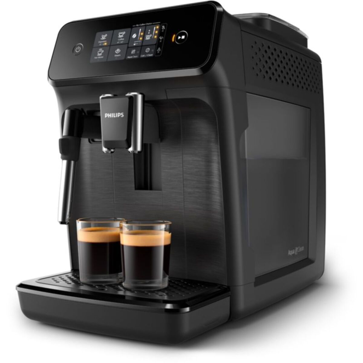 Expresso Broyeur PHILIPS EP1220/00 cafetière à grain série 1200, mousseur à lait, 2 boissons, Noir Mat