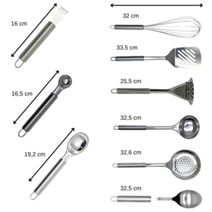 Ensemble ustensiles de cuisine 9 pièces Fackelmann Elemental