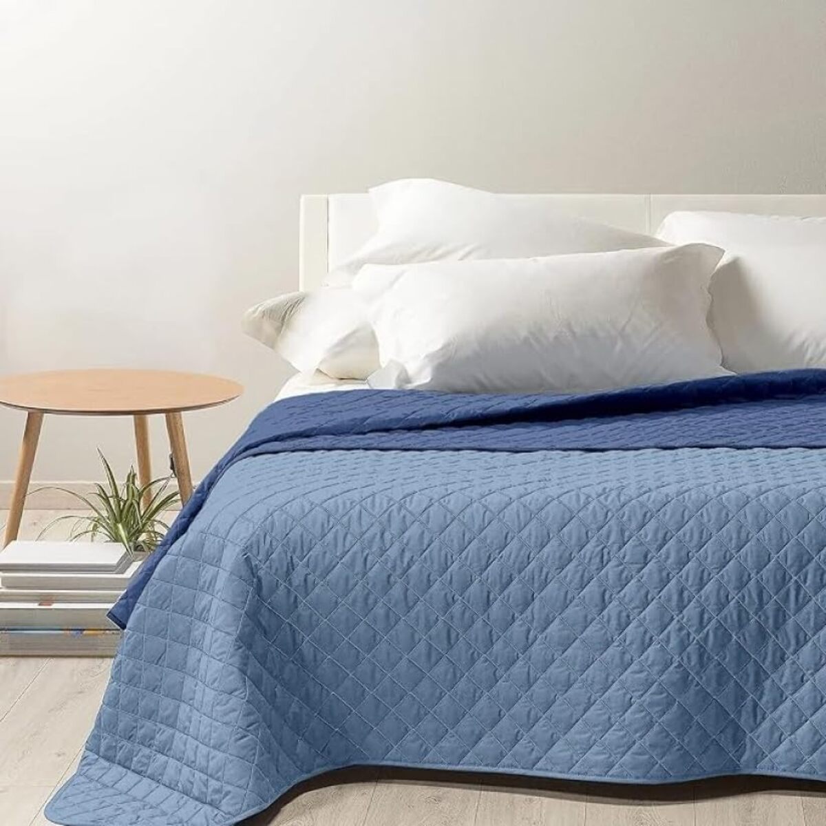 INTRECCI Copriletto Matrimoniale Estivo, Trapunta Estiva Matrimoniale, 260x260 cm, Coperta Estiva, anche Primaverile, Double Face, Moderna, Leggera, Elegante. Colore: Blu/Azzurro