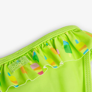 Braguita con volante para niña estampada de color verde