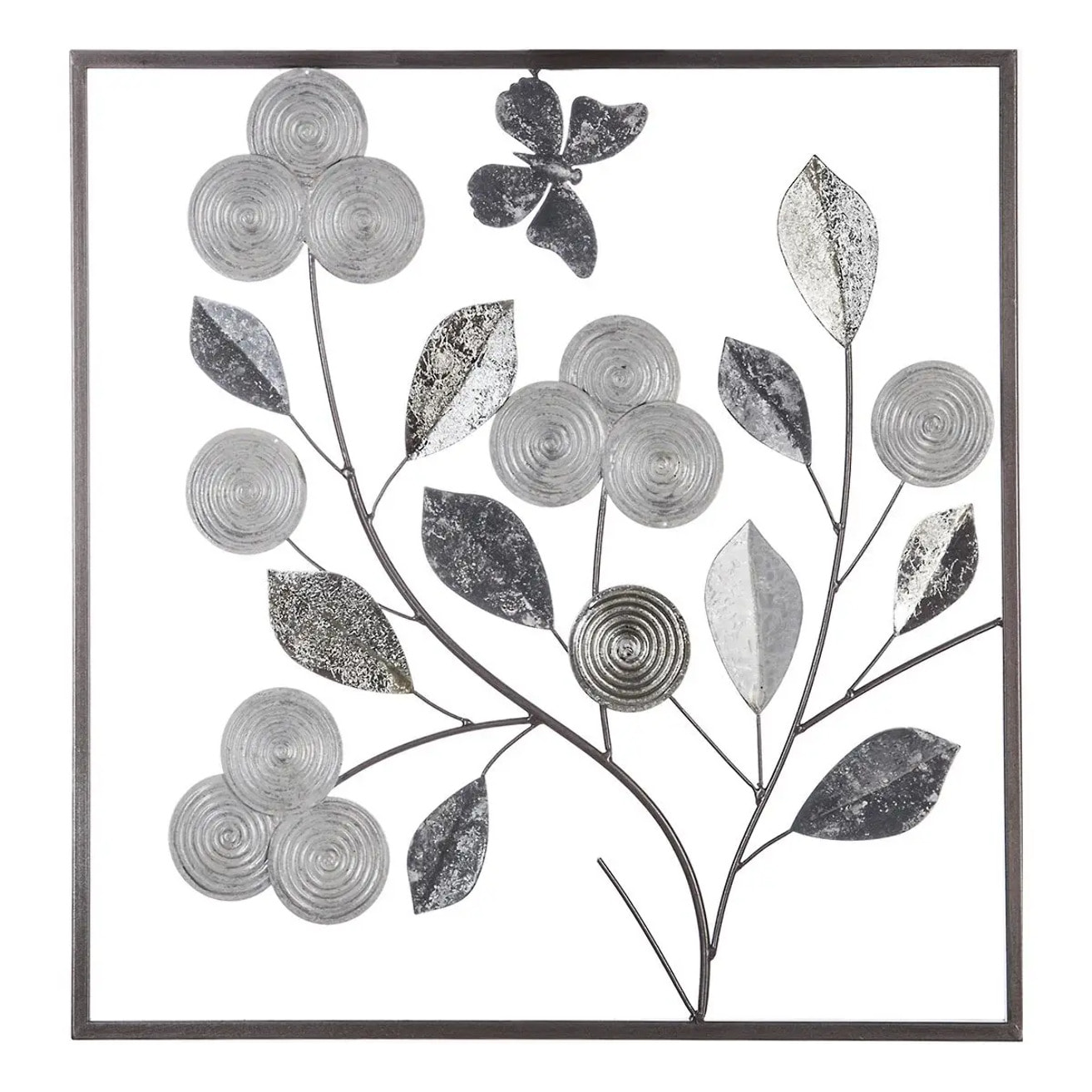 Déco murale "Florale" argent 50x50cm