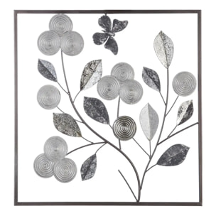 Déco murale "Florale" argent 50x50cm