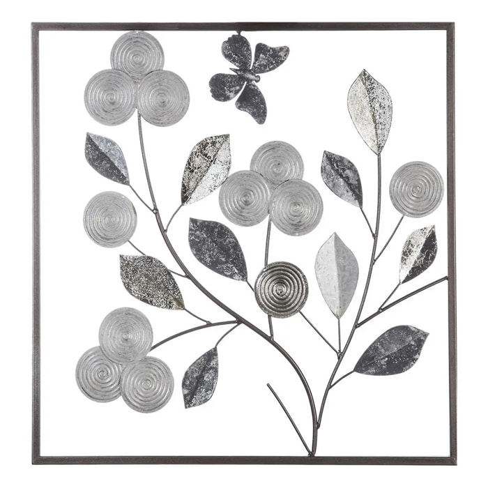 Déco murale "Florale" argent 50x50cm