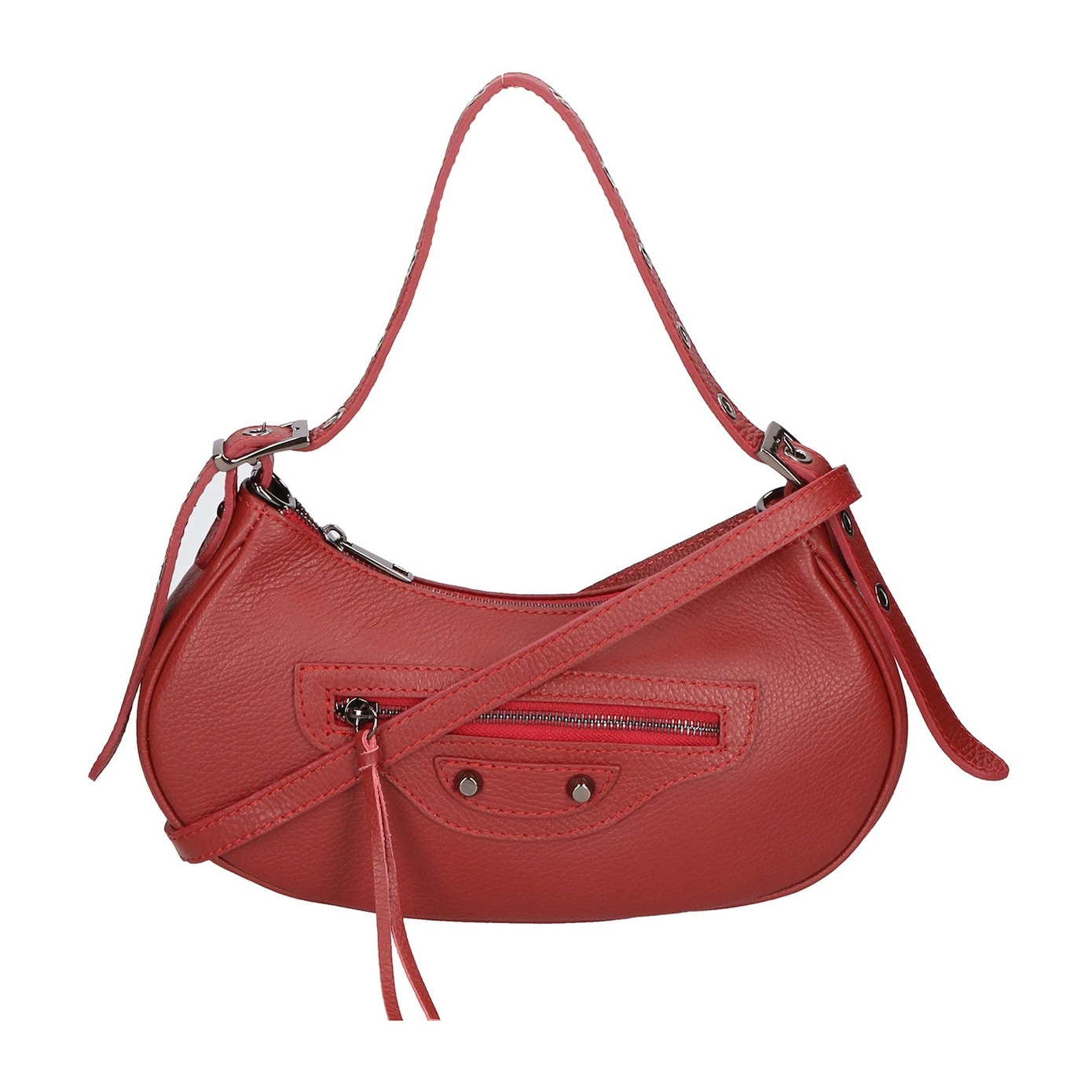 Borsa a spalla da donna - Modello Loredana - Vera pelle - 30.0 x 15.0 x 8.0 cm