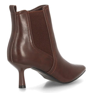 Botines de Tacón Mujer con paneles elásticos punta fina y tacón estilizado