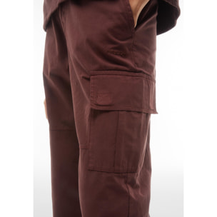 Pantaloni cargo in canvas tinto capo