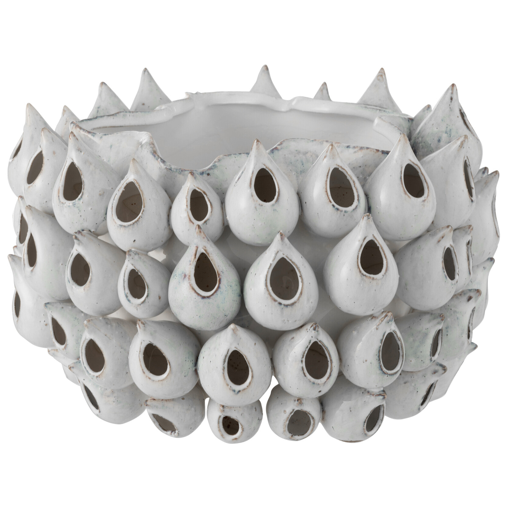 J-Line cache-pot Anemone Bas - céramique - bleu - Ø 35 cm