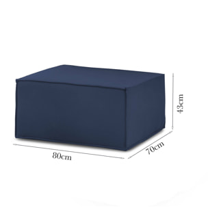 Pouf Barbara, Pouf da salotto, 100% Made in Italy, Poltroncina relax in tessuto imbottito, Cm 80x70h43, Blu