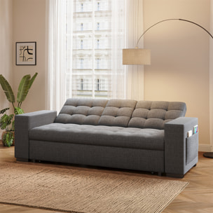 Canapé convertible gris foncé avec rangements TILIA