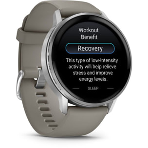 Montre sport GARMIN Venu 4 Noir/Silver Silicone Gris 45mm