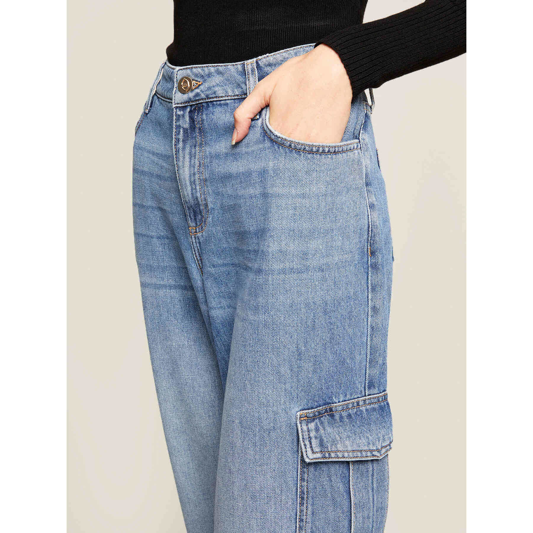 Motivi - Jeans cargo wide leg - Blu