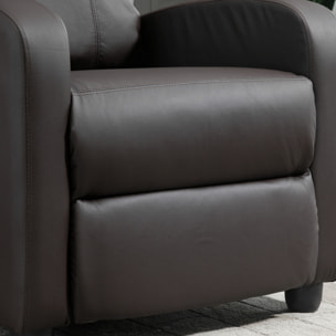 Sillón de Masaje Relax Reclinable con Mando a Distancia 2 Zonas de Masaje 8 Programas 5 Niveles de Intensidad y Temporizador Tapizado en PU 68x88x98 cm Marrón