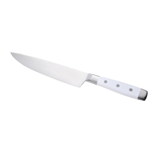 juego de 3 cuchillos de acero inoxidable + tacoma en color blanco