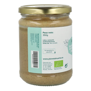 PLANETA HUERTO | Tahín Semi Integral Ecológico – Pasta de Sésamo Semi Integral con Beneficios Nutricionales Óptimos, Ideal para Diversas Preparaciones Culinarias, Envase de 350 g