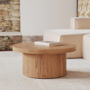 Table basse ronde en bois d'orme D80 cm - Garance