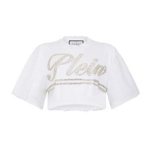 PHILIPP PLEIN Cropped T-Shirt Strass Signature