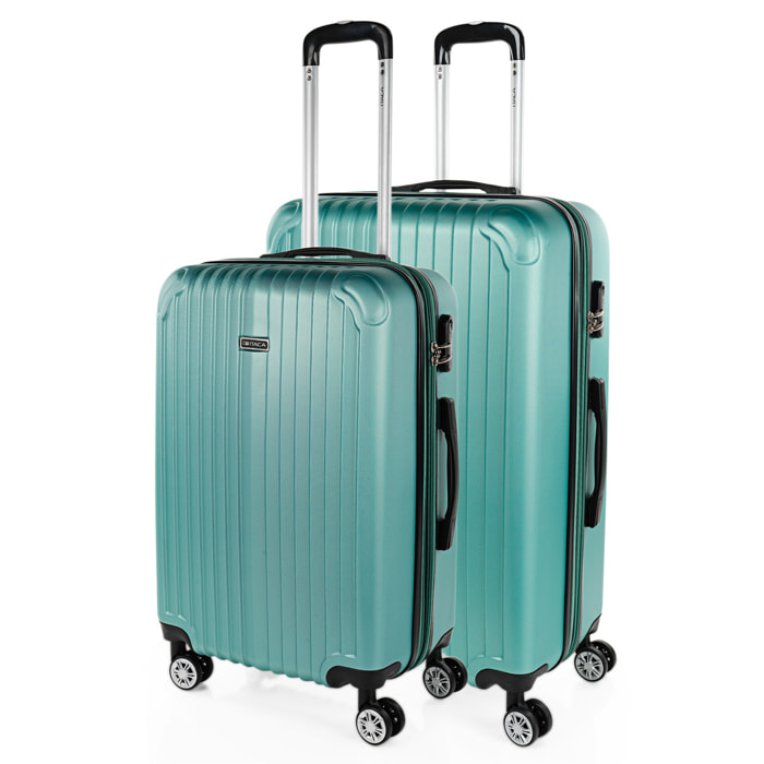 Juego De Maletas Rígidas Abs Itaca Sevron Aguamarina