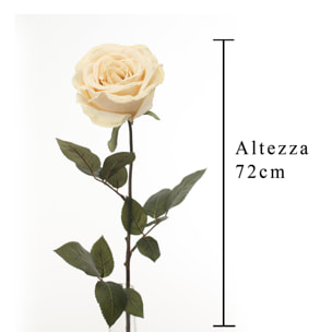 Rosa Calista. Altezza 72 Cm - Pezzi 6 - 1X72X10cm - Colore: Bianco - Bianchi Dino - Rosa