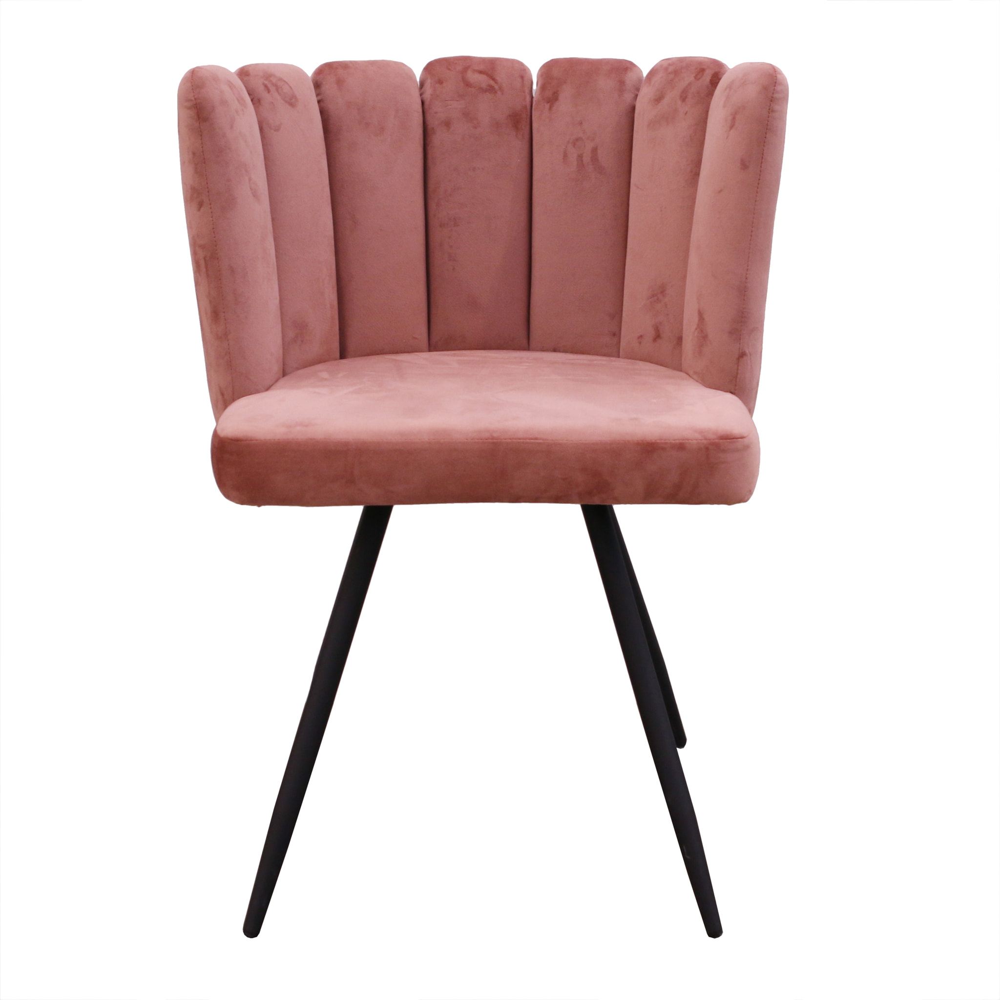 Chaise Ariel Velours Rose - Lot De 2