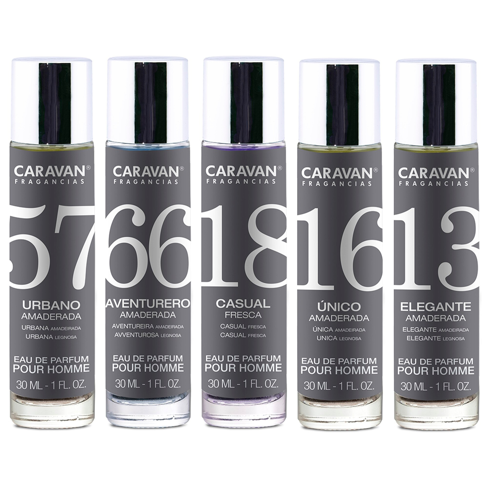 5x caravan perfumes surtidos de hombre nº13 + nº16 + nº18 + nº56 + nº57.