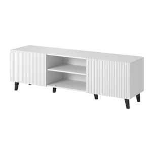 Sanna - meuble TV - 2 portes et 2 niches - 150 cm - Blanc