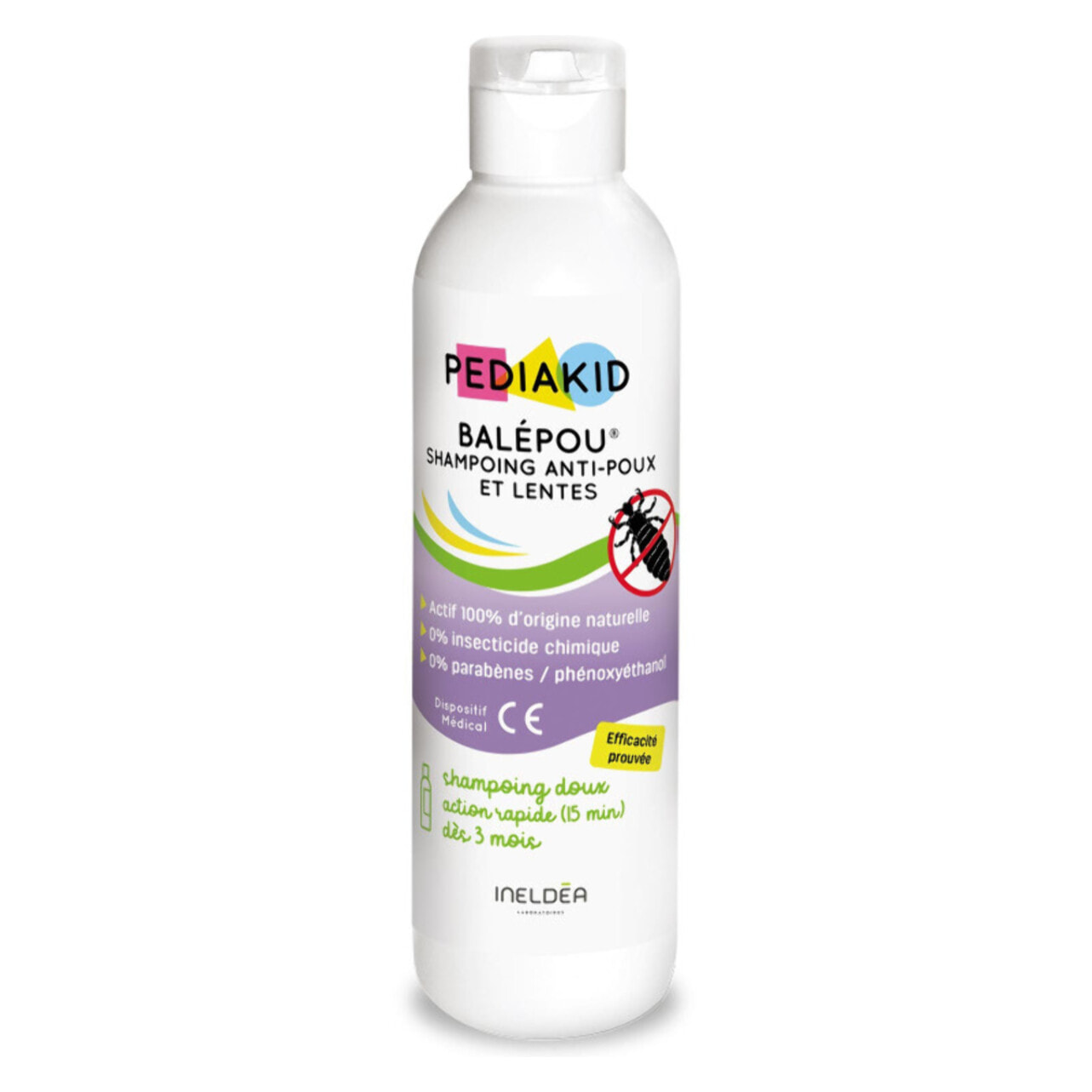 PEDIAKID - Traitement complet Balépou® anti-poux et lentes - 1 Shampoing Anti-Poux et Lentes 200 ml + 1 Spray Répulsif 100 ml + 1 peigne - Lot de 2