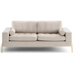 Isaure - canapé droit 3 places en velours - Beige