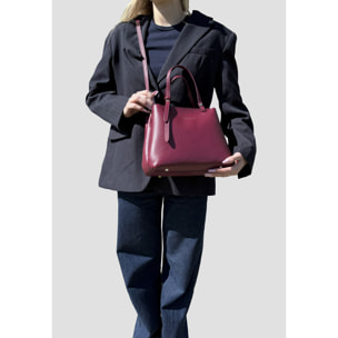 Borsa a Mano Elegante da Donna in Pelle Martellata con Tracolla