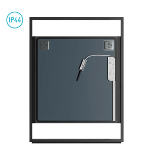 Miroir salle de bain LED auto-éclairant 60x80cm - laqué noir mat - FRAMED MIRROR LED