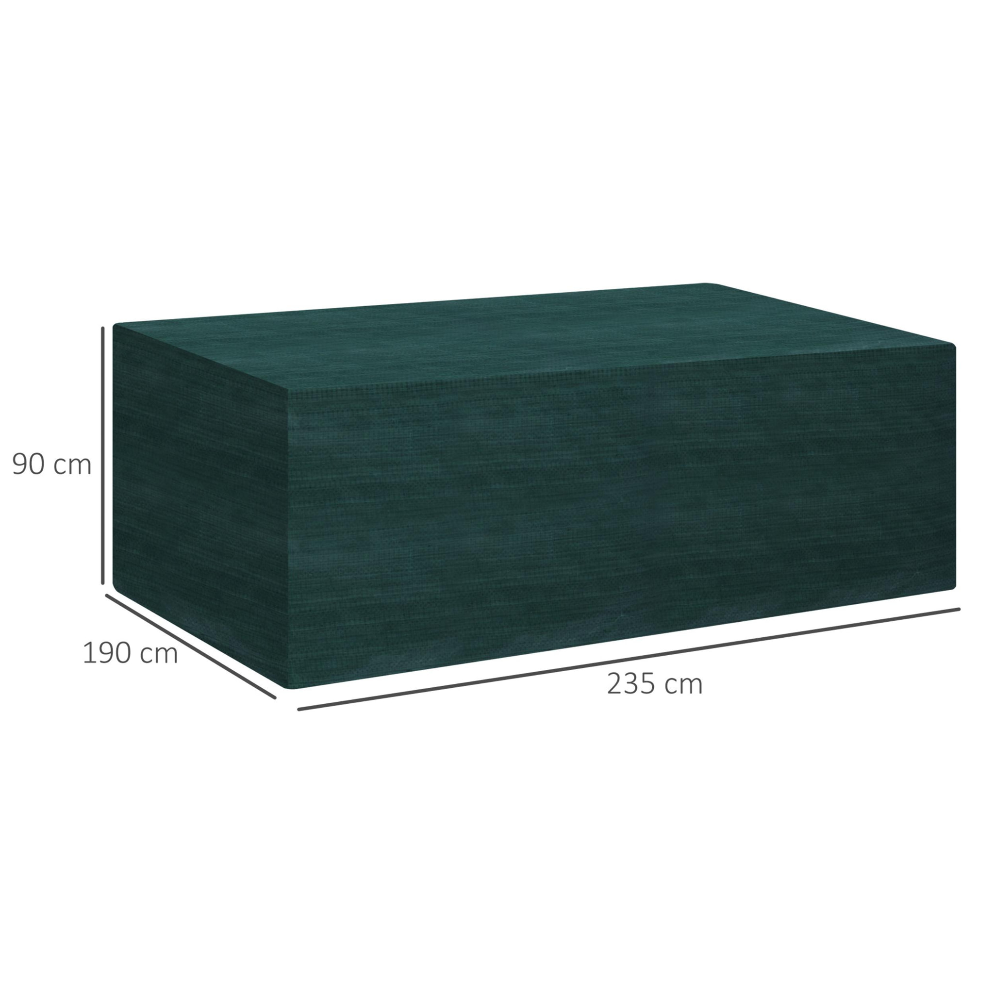 Funda Protectora para Muebles Rectangular Funda de Muebles para Jardín Impermeable Anti-UV Antipolvo para Terraza Balcón 235x190x90 cm Verde