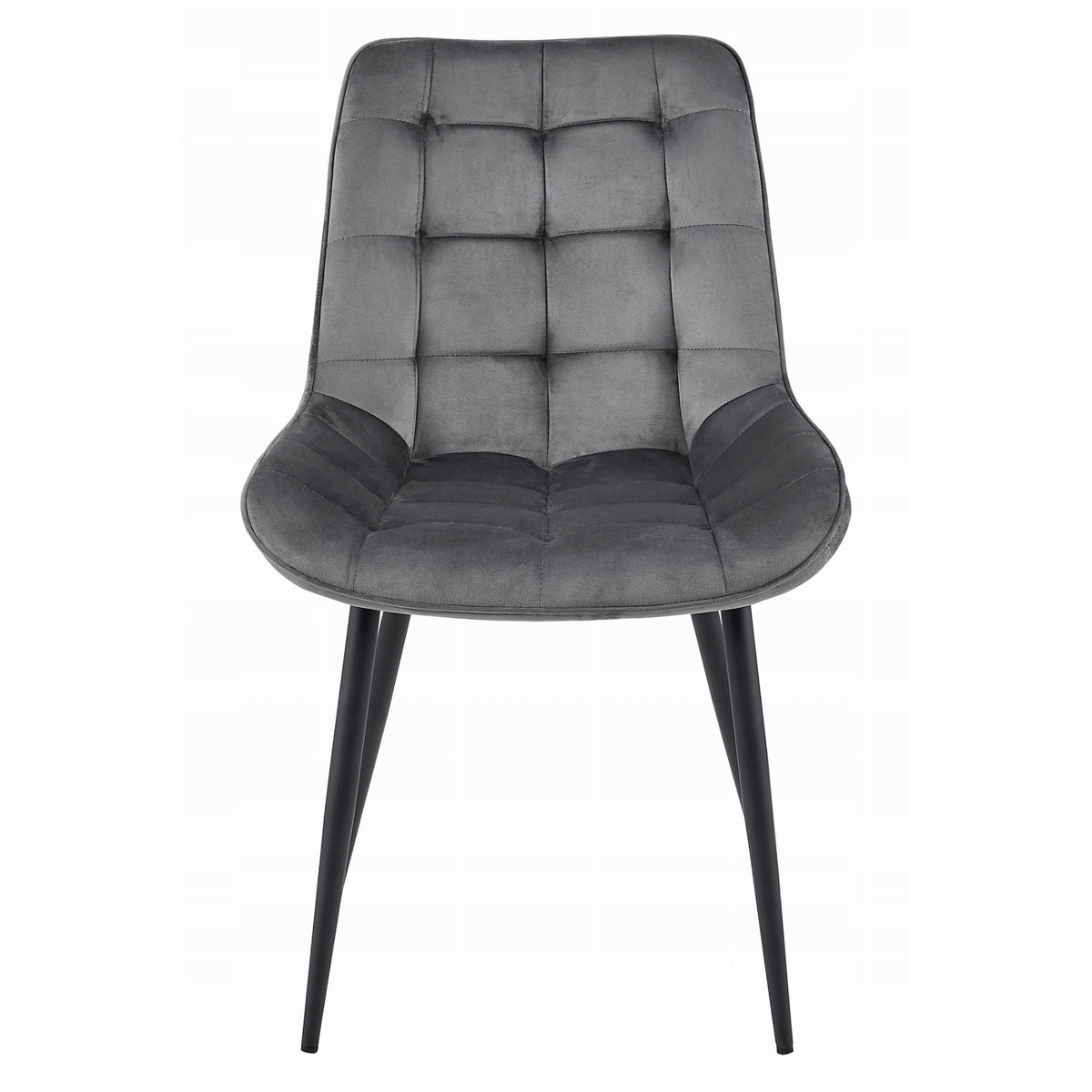 Sedia Bera in velluto grigio scuro e metallo nero