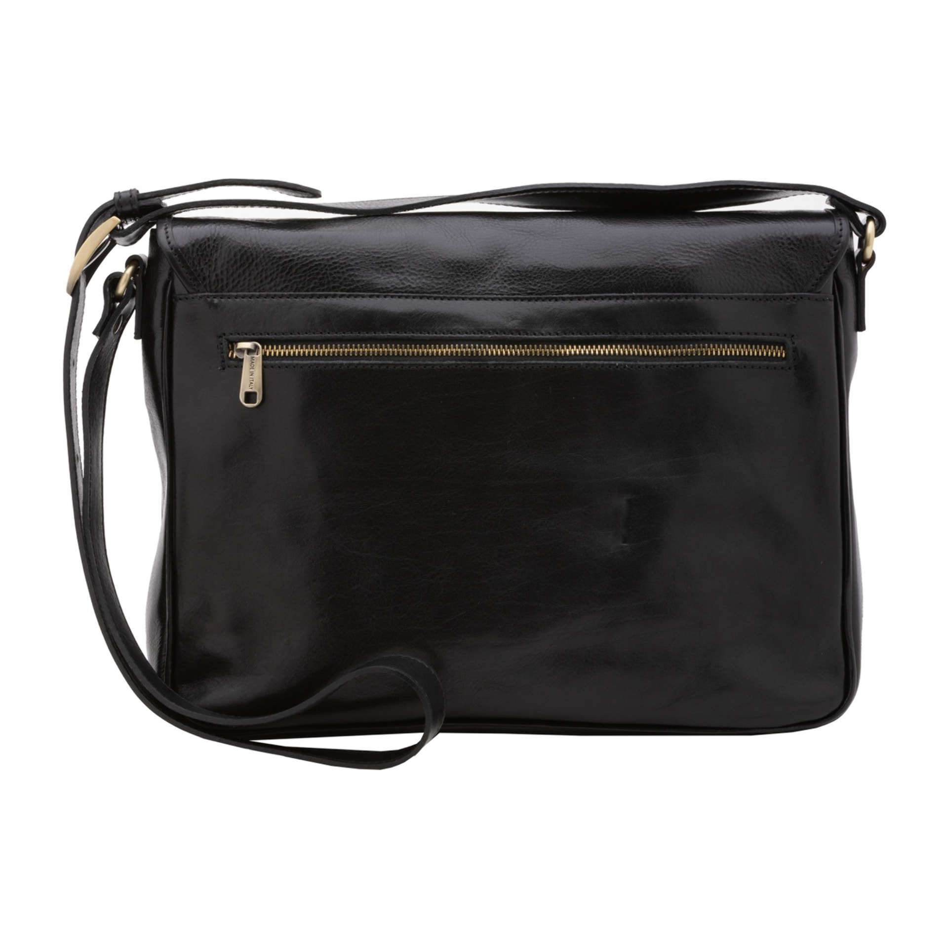 Borsa a tracolla uomo in vera pelle - Modello False - Made in Italy - 28.0 x 35.0 x 9.0 cm