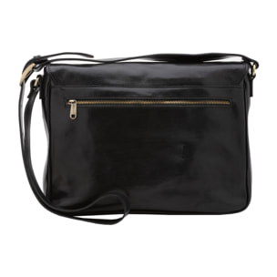 Borsa a tracolla uomo in vera pelle - Modello False - Made in Italy - 28.0 x 35.0 x 9.0 cm