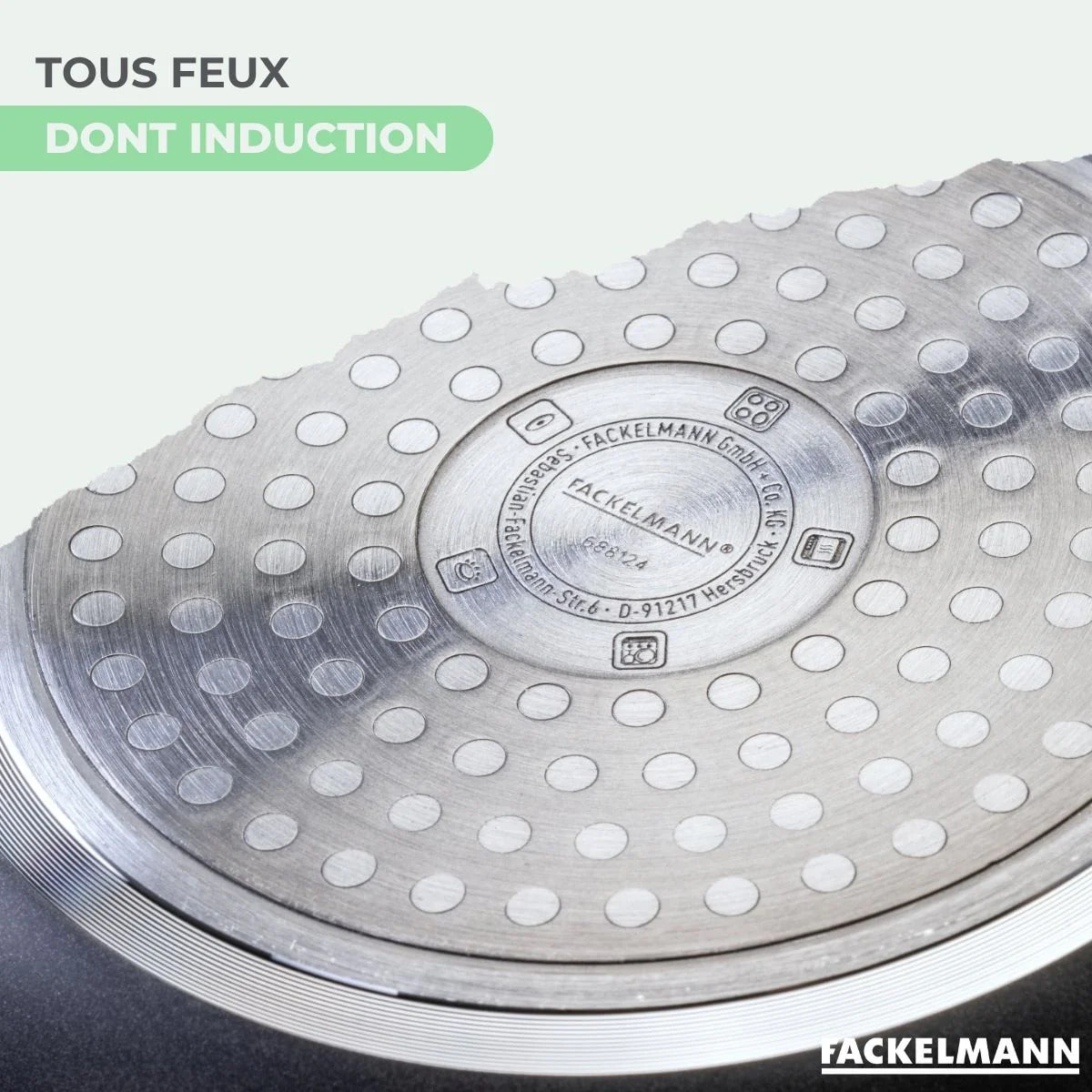 Lot 2 Poêles et 3 Casseroles Fackelmann Brandao avec 5 ustensiles Ocean