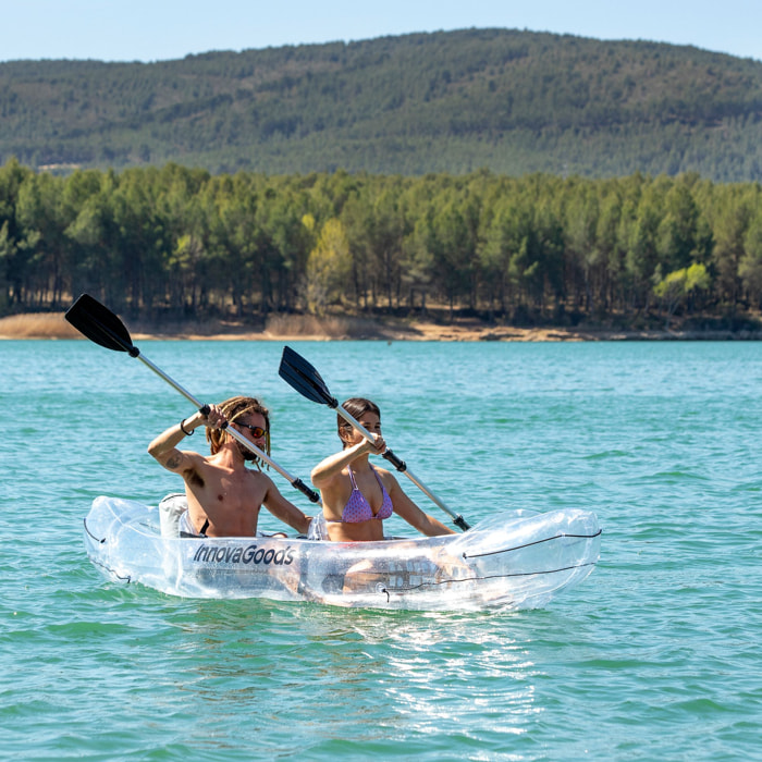Kayak gonfiabile con accessori Paros 2 posti - trasparente e nero - 312x100x51 cm