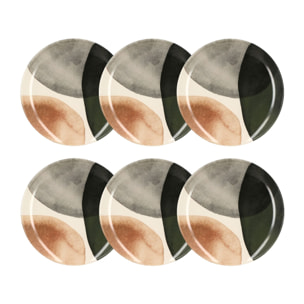Lot de 6 assiettes plates en grès 26cm GAIA
