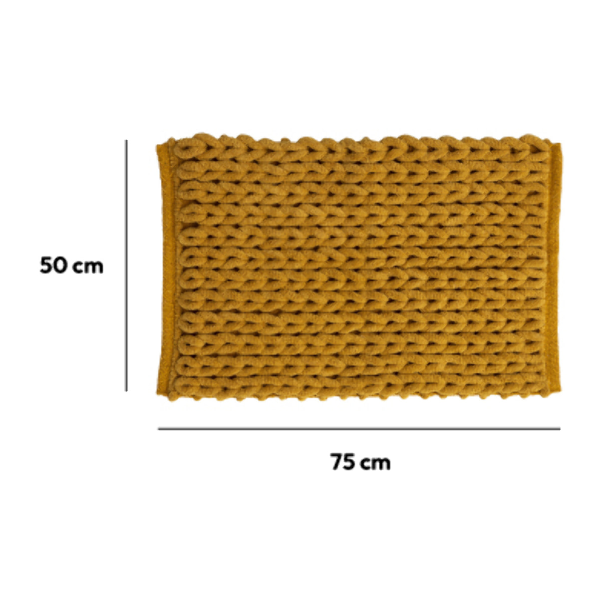 Tapis de bain 50x75 cm Jaune moutarde Colorama