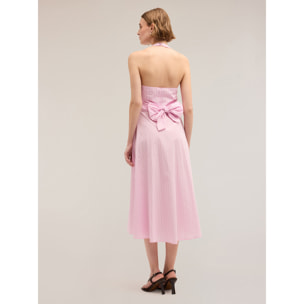 Motivi - Vestido de popelina con estampado de rayas - Rosa