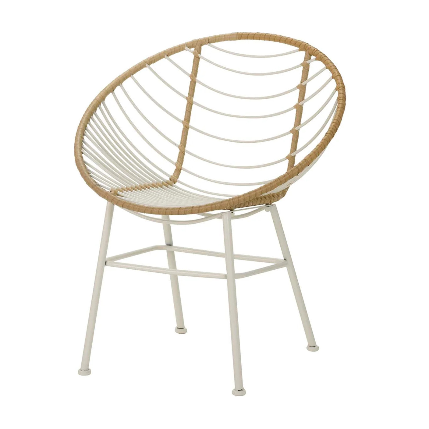 Silla Metal Fibra Sintetica Beige 56x66x78cm