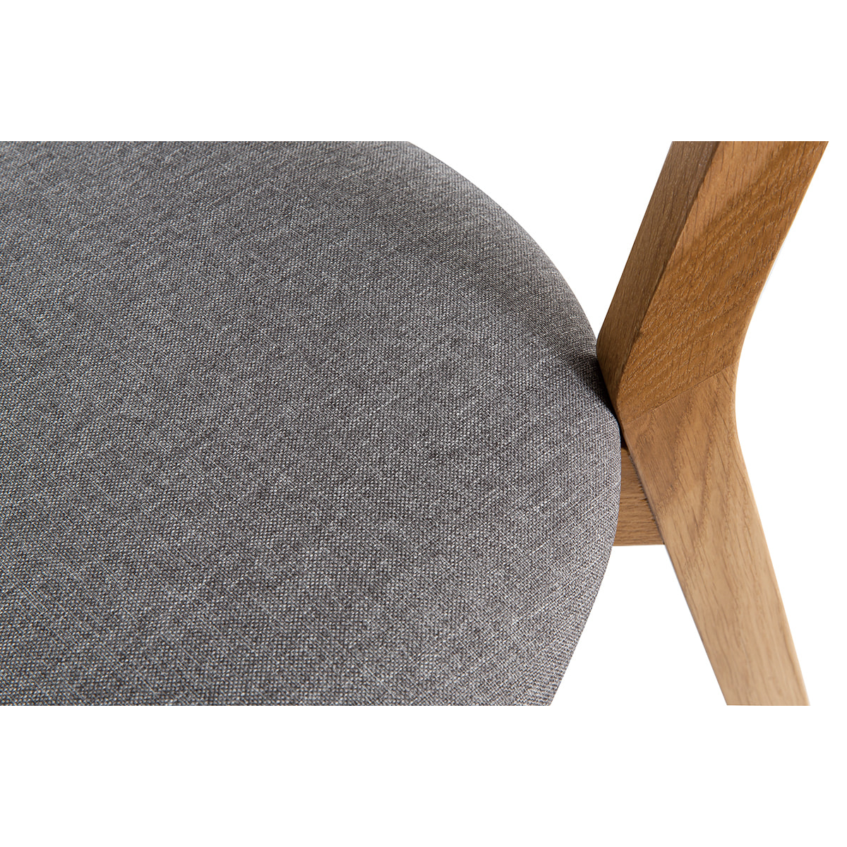 Chaises vintage en bois clair chêne et tissu gris (lot de 2) DOVE